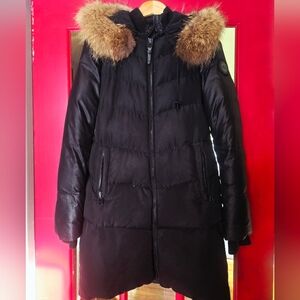 Women's Black RUD by RUDSAK racoon Fur Size S